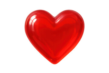 Obraz premium Glossy red 3d heart icon representing love and romance