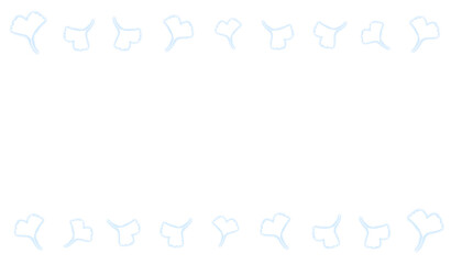 Blue glowing ginkgo leaf silhouette frame