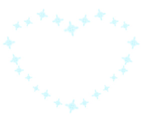 Blue glowing heart frame design