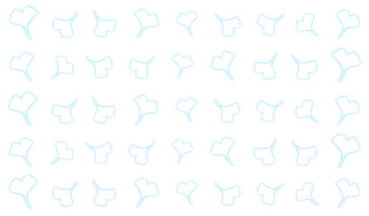 Blue glowing ginkgo leaf silhouette pattern