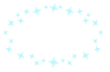 Blue glowing round horizontal frame