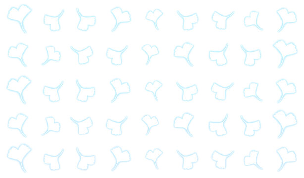 Blue glowing ginkgo leaf silhouette pattern