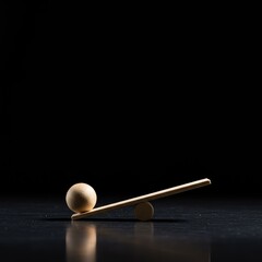 A single unbalanced item resting on a smooth surface, suggesting fixed outcomes, fraud, and a failure of trust in business dealings ,falsifying ,corporate ,breach