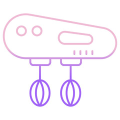Outline Color hand blender machine icon