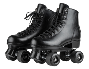 “Classic Black High-Top Roller Skates PNG”