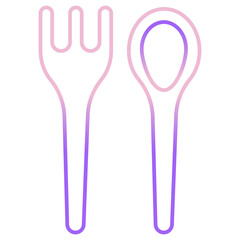 Outline Color Spoon Fork icon