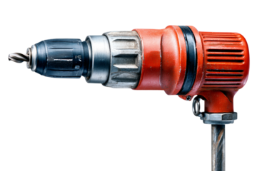 Portable drill machine equipment isolated on transparent background