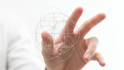 A human hand interacts with a futuristic digital network globe representing global business connection technology