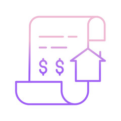 Obraz premium Outline Color Home agreement icon
