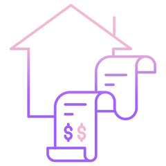 Outline Color Home bill icon