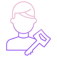 Outline Color key user password icon