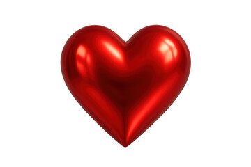 Fototapeta premium Red metallic 3d heart symbol representing love