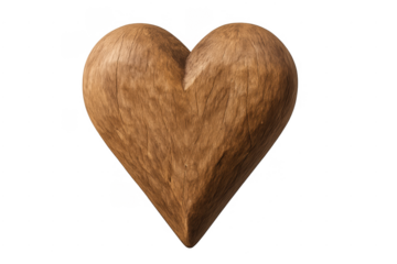 Wooden heart shape symbolizing love and rustic charm