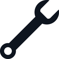Black Spanner Wrench Repair Tool Icon