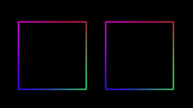 Stunning modern abstract frames featuring vibrant neon gradient borders on a dark background perfect for dynamic design