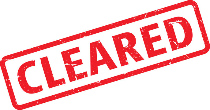 Red Distressed Cleared Stamp Authenticated and Approved Indication with Bold Typography Against a White Background