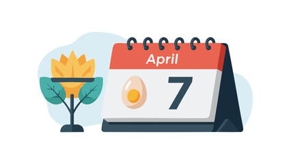Vibrant Springtime Celebration Planner: April 7th Easter Festivity and Renewal Icon
