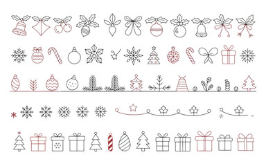 Minimalist Christmas Tree and Snow Elements