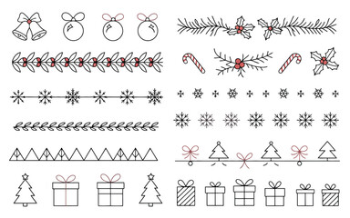 Hand-Drawn Horizontal Line and Border Set