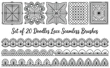 Set of Seamless Wave and Water Borders