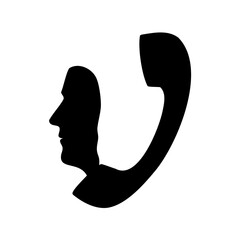 Abstract human profile and telephone receiver graphic design