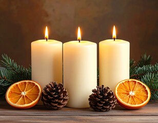 Warm Candles and Natural Decor Create a Cozy Atmosphere for Winter Gatherings
