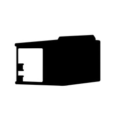 Black silhouette of a document file folder icon and symbol