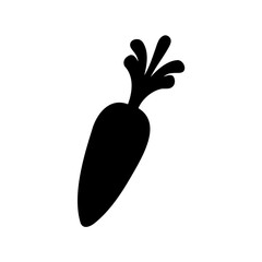 Simple black carrot silhouette isolated vector illustration design