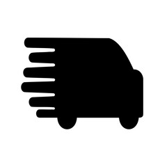 Speedy delivery van icon representing fast transport service