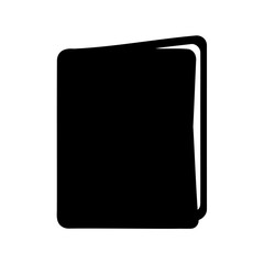 Minimalist black book icon for reading and study concept