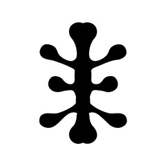 Black abstract organic shape isolated on a white background