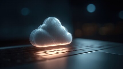 Cloud storage solutions digital workspace technology image modern environment close-up view innovation concept