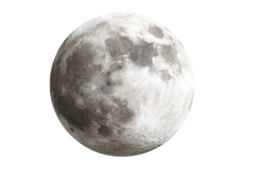 Celestial full moon isolated on transparent background
