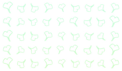 Green glowing ginkgo leaf silhouette pattern
