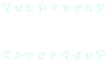 Green glowing ginkgo leaf silhouette frame