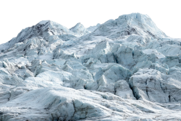 Majestic glacier field view isolated on transparent background