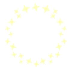 Yellow glowing round frame design