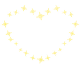 Yellow glowing heart frame design