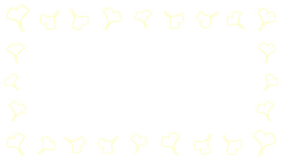 Yellow glowing ginkgo leaf silhouette square frame