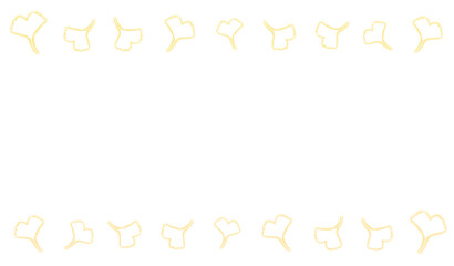 Yellow glowing ginkgo leaf silhouette frame