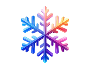 Radiant snowflake with gradient colors