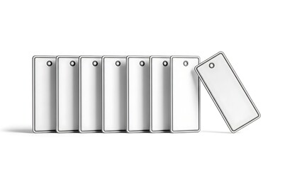 Multiple blank white frames leaning against a white background for mockups