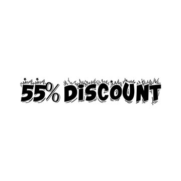 55% discount text design By Rasel Font B