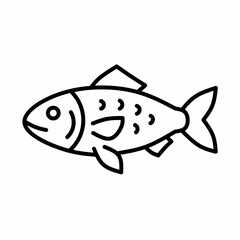 Simple black line art fish icon