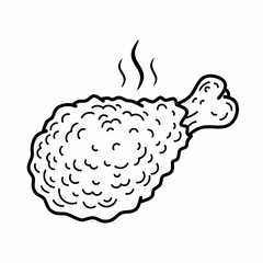 Crispy fried chicken drumstick food icon