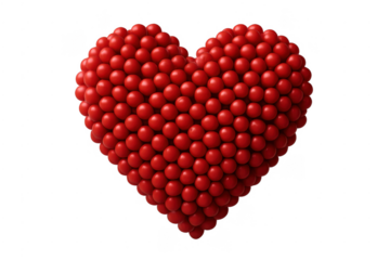 Red beads forming heart shape symbol love