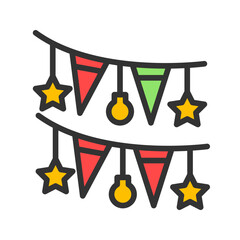 Garland icon vector image. Suitable for mobile apps, web apps and print media.