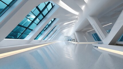Futuristic urban interiors modern architectural design showcase in digital renderings