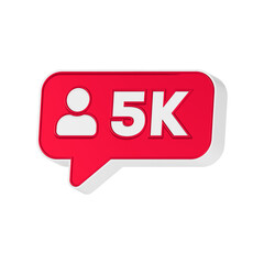 3d rendering icon 5k red color