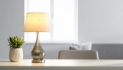 Luxury hotel bedroom interior design featuring a modern table lamp and stylish furniture illumination